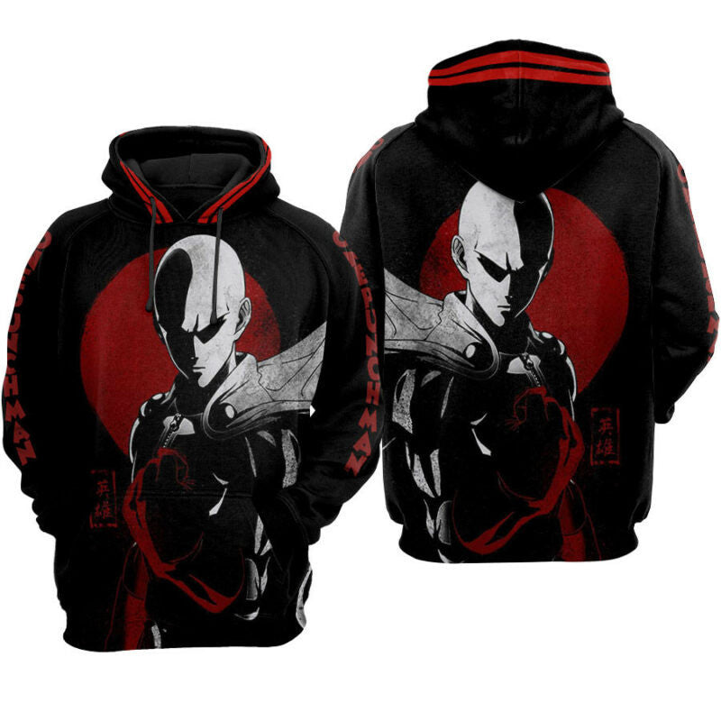 One Punch Man Black Hoodie Zip Hoodie