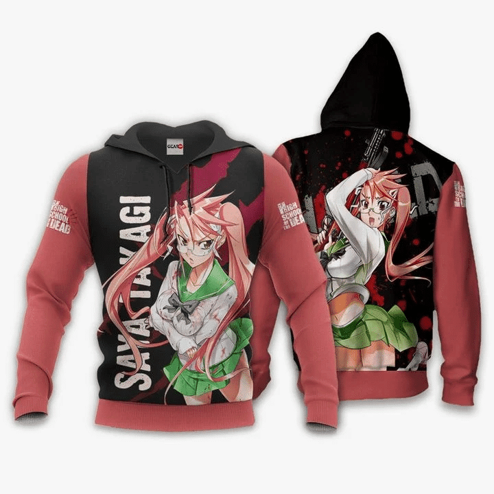 Highschool Of Dead Saya Takagi Anime Manga For Men And Women 3d Hoodie Zip Hoodie