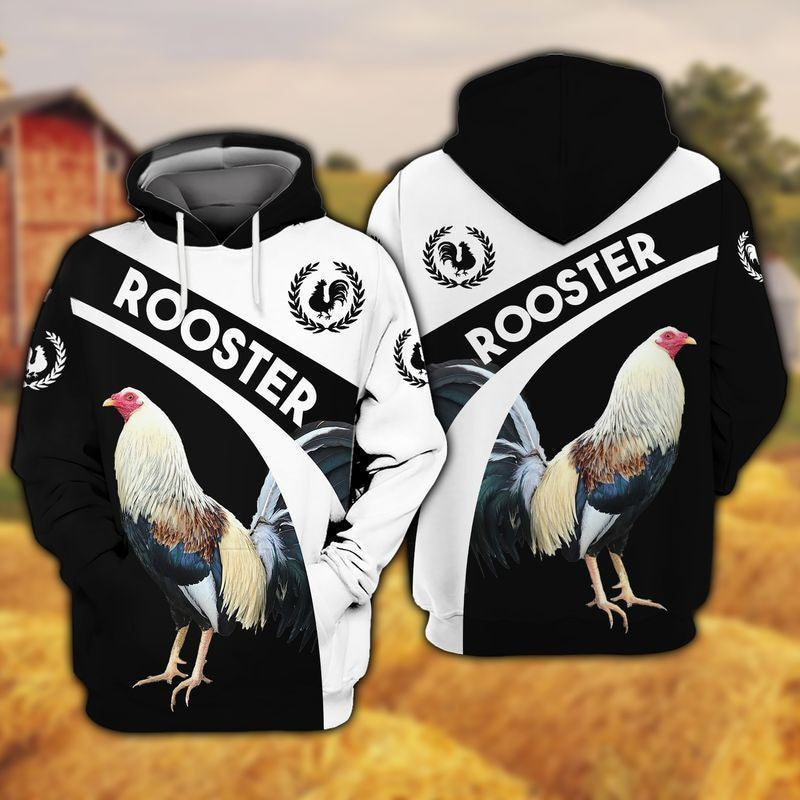 Rooster 8 For Men And Women 3d Hoodie Zip Hoodie