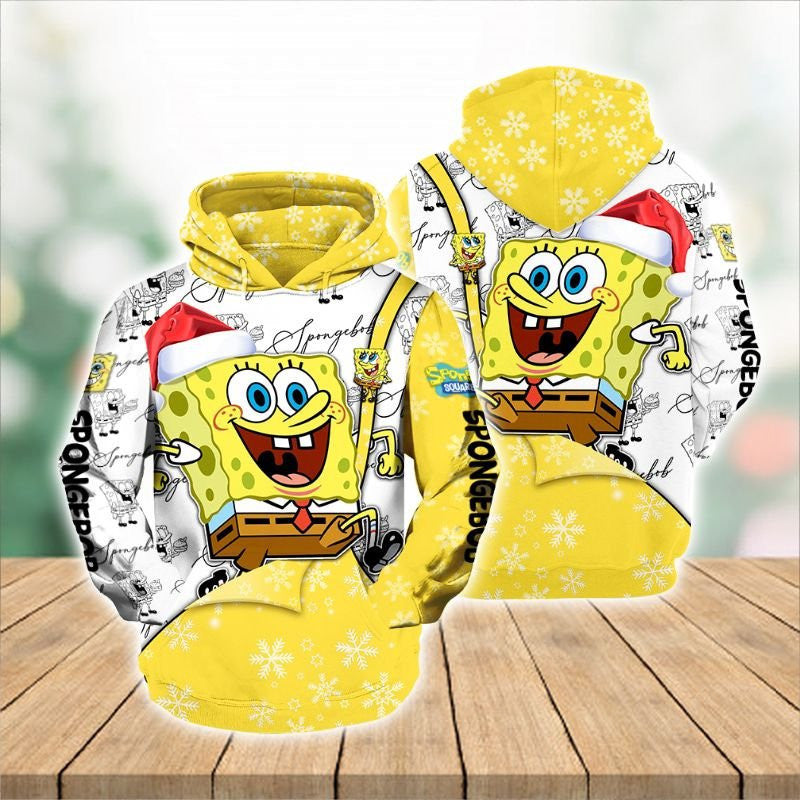 Cartoon Character Fallmas Spongebob Squarepants Hoodie All Over Printed 3d Unisex Men Women