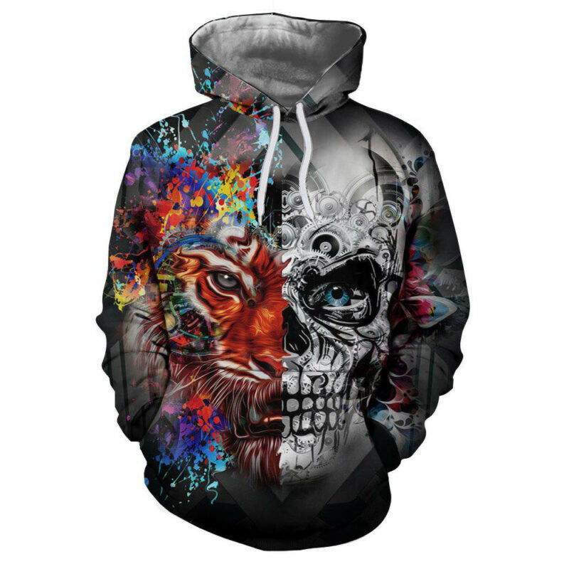 New Fashion Skull 3d Printing Men's Hoodie