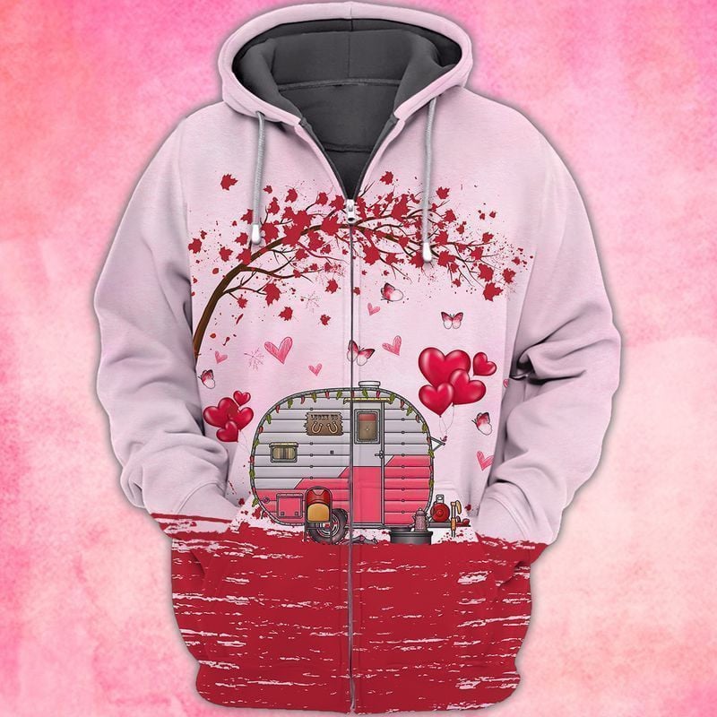Heart Camping Car For Men And Women 3d Hoodie Zip Hoodie