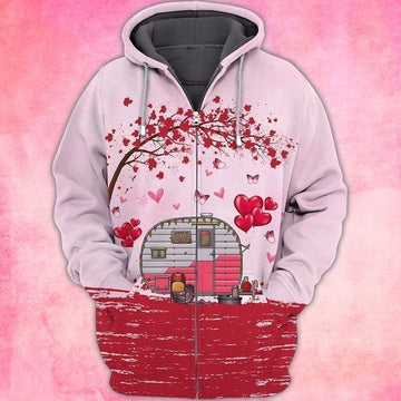 Heart Camping Car For Men And Women 3d Hoodie Zip Hoodie