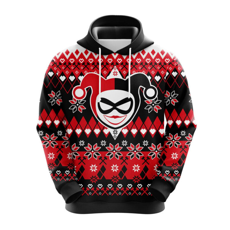 Suicide Squad Hoodie Harley Quinn Christmas Pattern Black Red Hoodie Harley Quinn 3d Hoodie Zip Hoodie