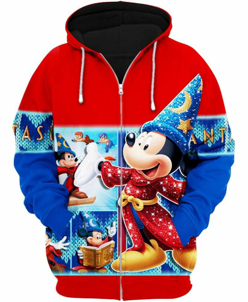 Mickey Mouse Witch 3d Hoodie Zip Hoodie