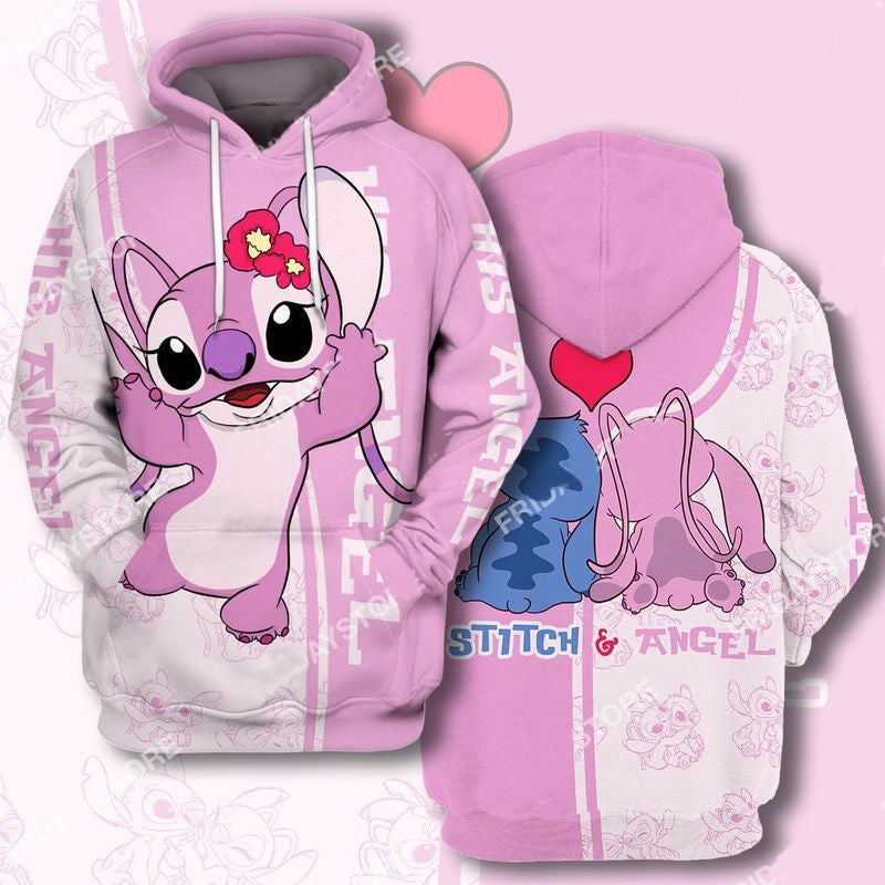 Las His Angel Adorable Couple All Over Print Hoodie