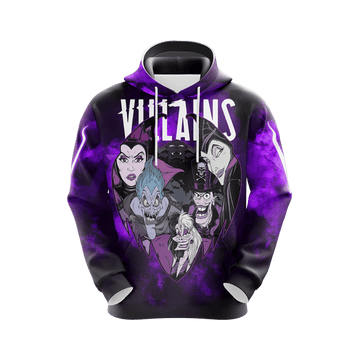 Disney Vilains Cruella Maleficent Hades Purple 3d Hoodie Zip Hoodie