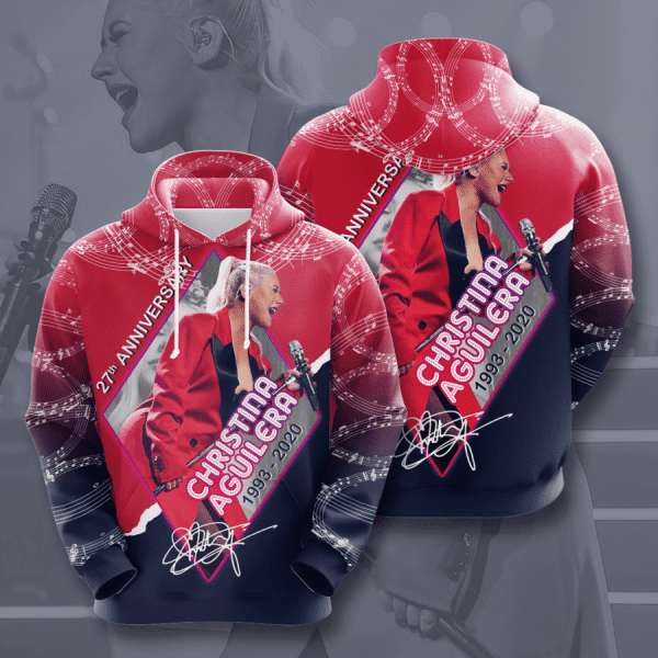 Christina Aguilera 27th Anniversary 1993 2020 Signature Design Gift For Fan Custom 3d Hoodie All Over Printed Hoodie 1