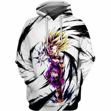 Gohan Super Saiyan Dragon Ball Over Print 3d Hoodie Zip Hoodie