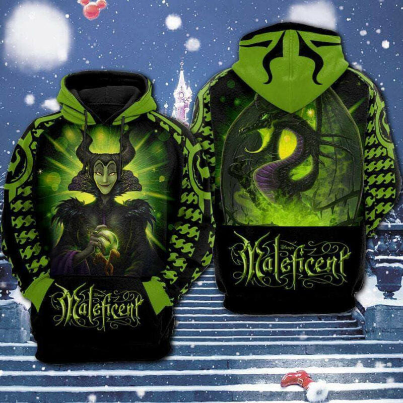 Maleficent Green 3d Hoodie Zip Hoodie