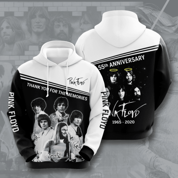 Pink Floyd 55th Anniversary 1965 2020 Signature Design Gift For Fan Custom 3d Hoodie All Over Printed Hoodie