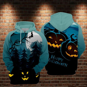 Happy Halloween Over Print 3d Hoodie Zip Hoodie