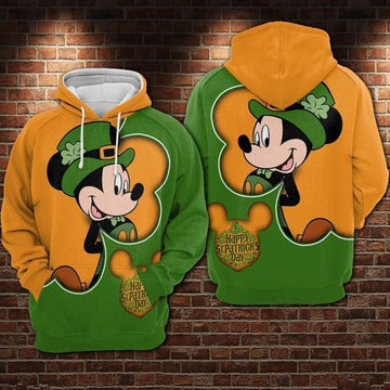 Mickey Mouse Movies Disney Happy St Patricks Day Irish Over Print 3d Hoodie Zip Hoodie 270