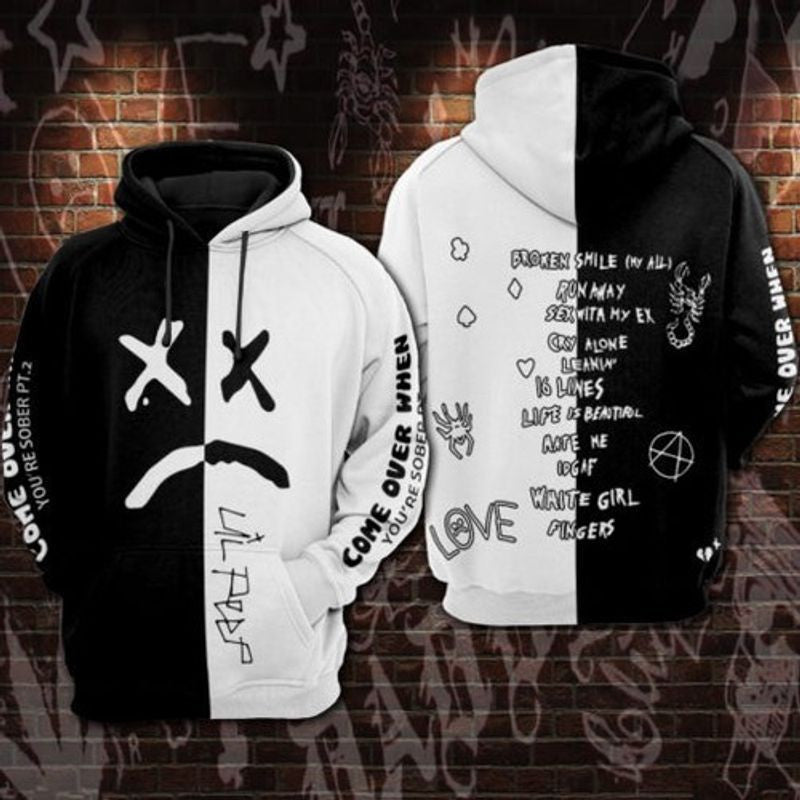 Lil Peep Signature Gothboiclique Band Black White 3d Hoodie