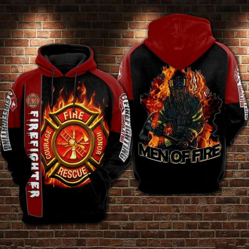 Firefighter Simulator Men Of Fire Over Print 3d Hoodie Zip Hoodie
