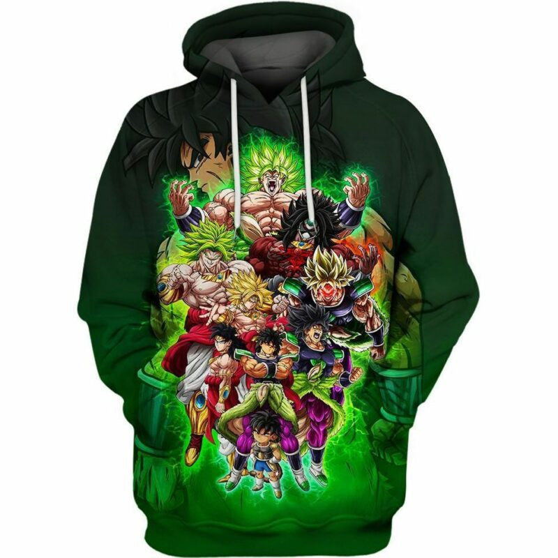 Broly Triple Threat Dragon Ball Z Over Print 3d Hoodie Zip Hoodie 2