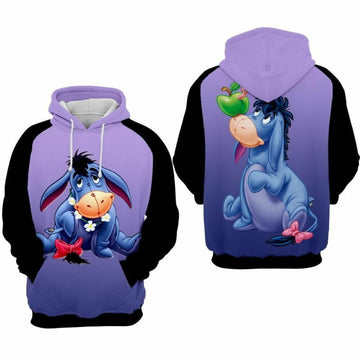 Eeyore And Apple Winnie The Pooh Over Print 3d Hoodie Zip Hoodie