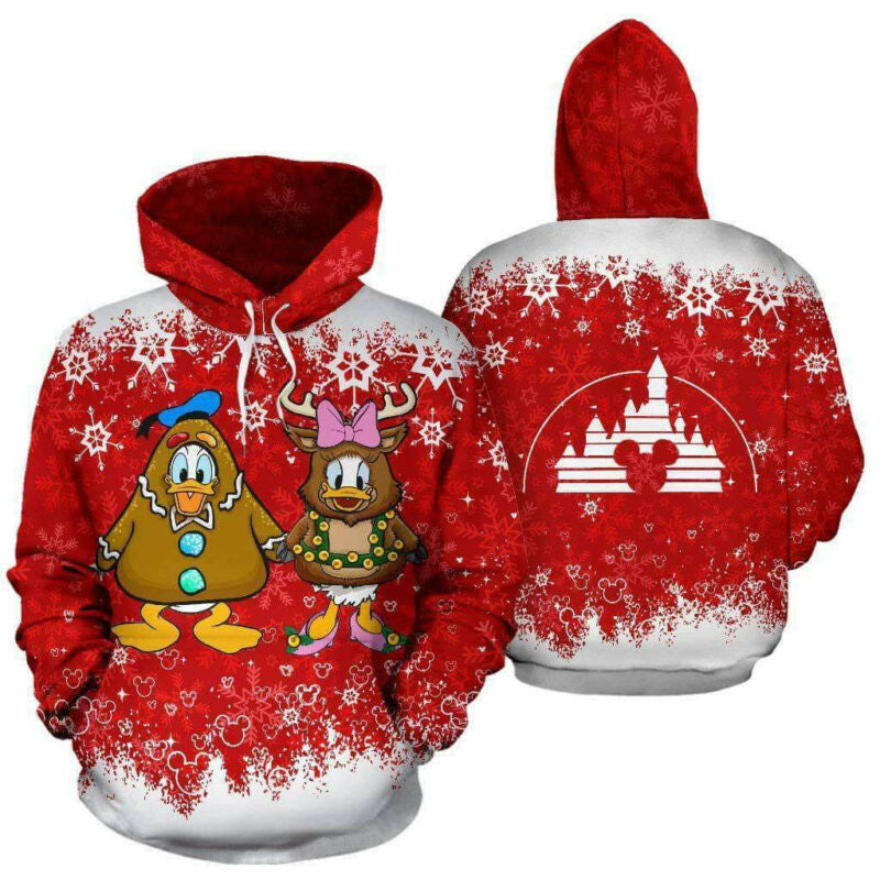 Daisy And Donald Duck Couple Love Christmas 3d Hoodie Zip Hoodie