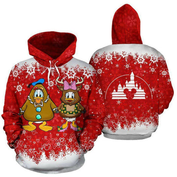 Daisy And Donald Duck Couple Love Christmas 3d Hoodie Zip Hoodie