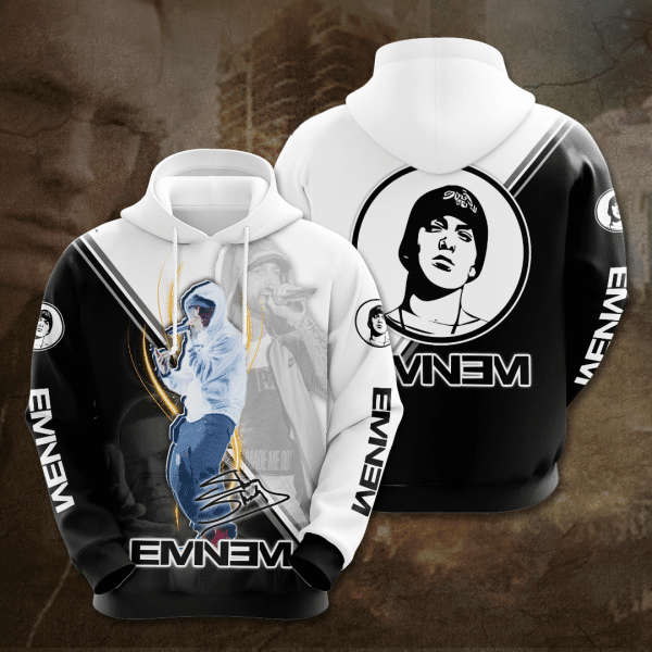 Eminem Rapper Signature Design Gift For Fan Custom 3d Hoodie All Over Printed Hoodie