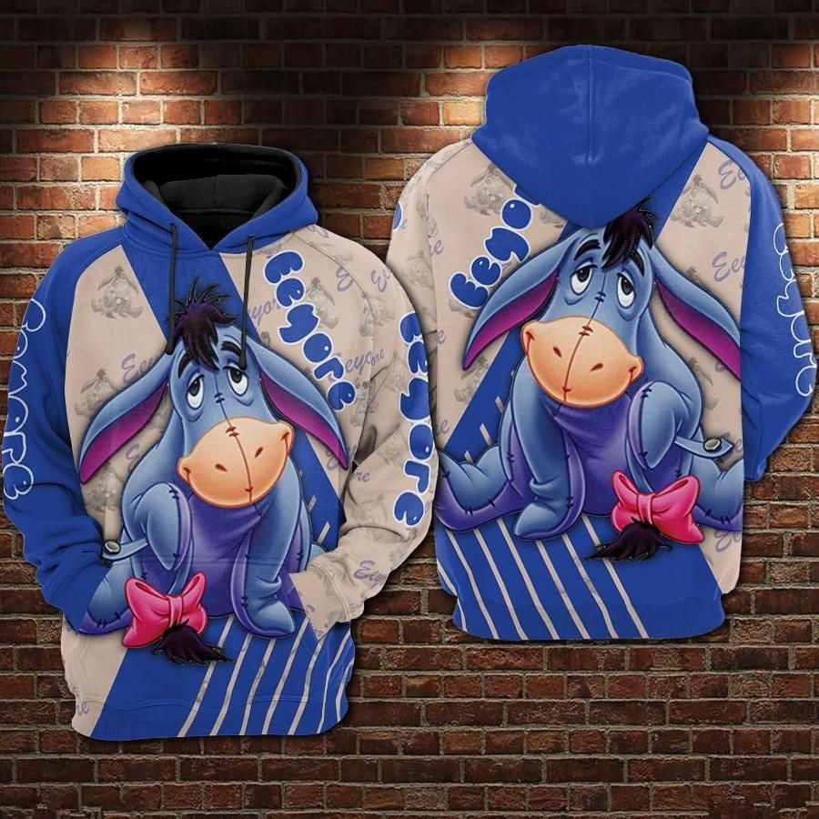 Eeyore Cartoon Winnie The Pooh Movie Disney Over Print 3d Hoodie Zip Hoodie 126