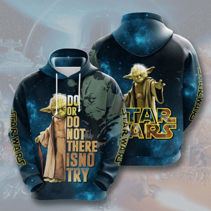 Star Wars Baby Yoda Do Or Do Not There Is No Try Design Gift For Fan Custom 3d Hoodie All Over Printed Hoodie
