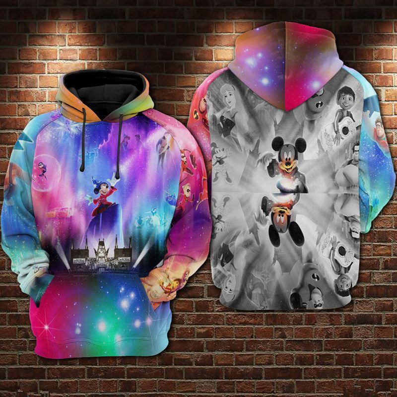 Mickey The Colorful Wizard Over Print 3d Hoodie Zip Hoodie 275