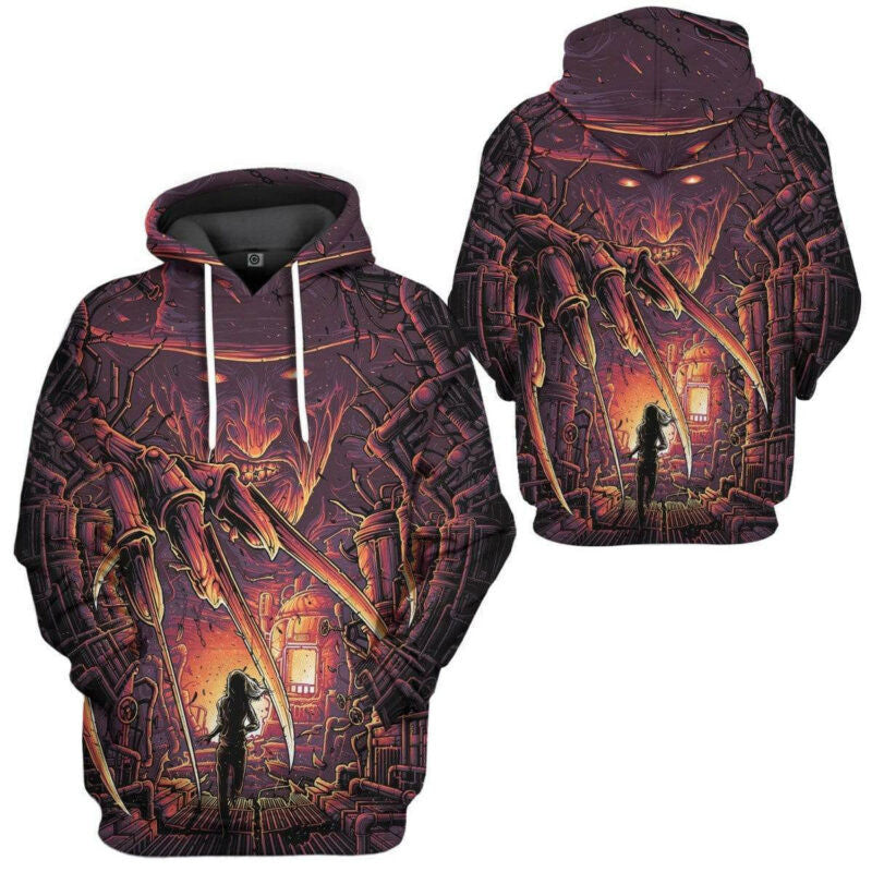 Halloween Hoodie Horror Hoodie Freddy Krueger Nightmare 3d Hoodie Zip Hoodie