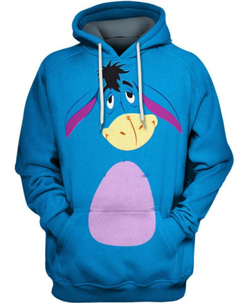 Eeyore Donkey 3d Hoodie Zipper Hoodie