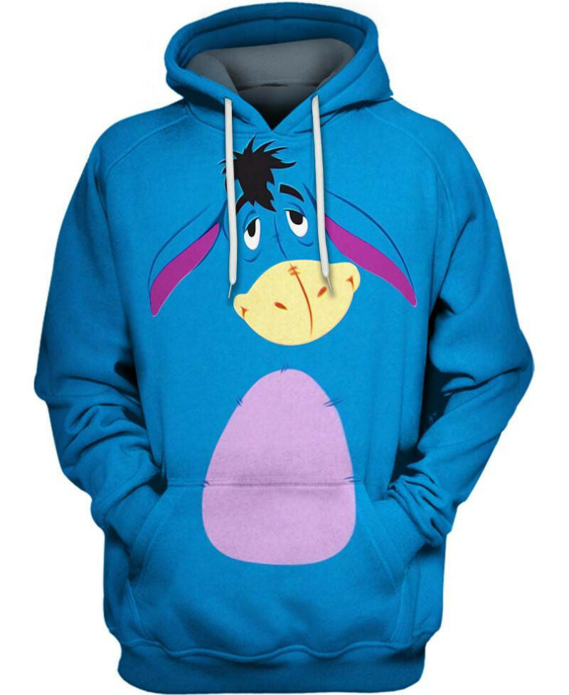 Eeyore Donkey 3d Hoodie Zipper Hoodie