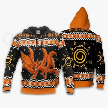 Kurama Nine Tails Ugly Christmas Anime Manga Naruto For Men And Women 3d Hoodie Zip Hoodie