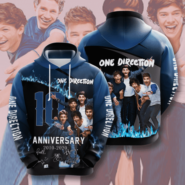 One Direction 10th Anniversary 2010 2020 Signature Design Gift For Fan Custom 3d Hoodie All Over Printed Hoodie