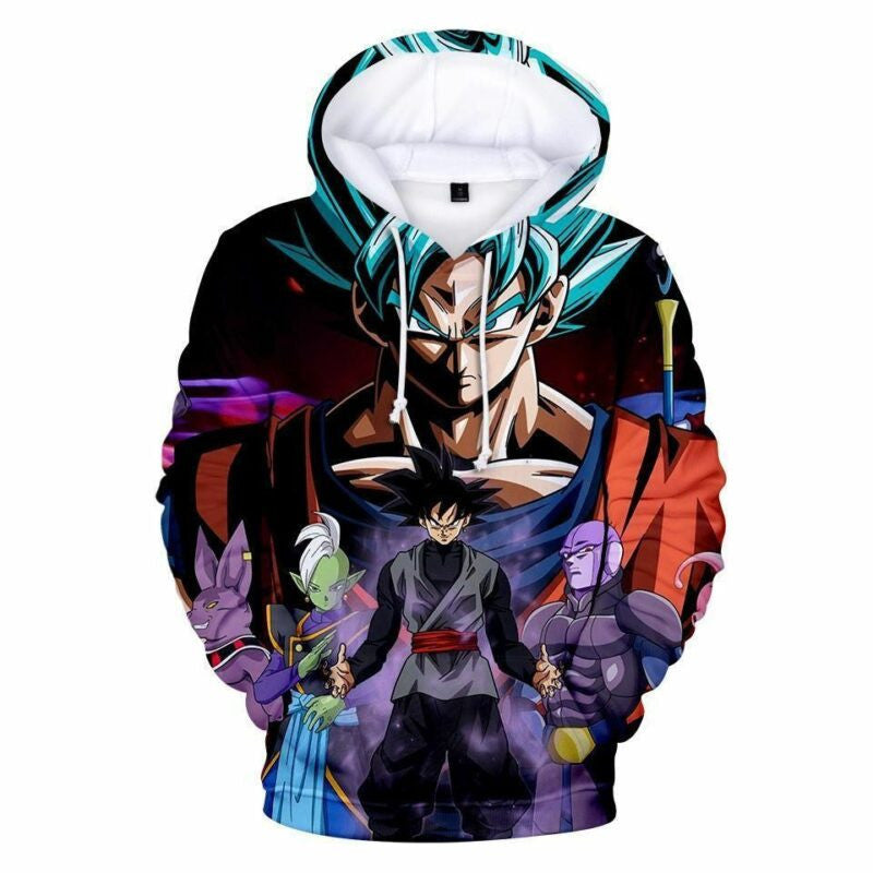 Anime Manga Dragon Ball Sogoku Black Goku Goku Blue Saiyan Cartoon Dragon Ball Over Print 3d Hoodie Zip Hoodie