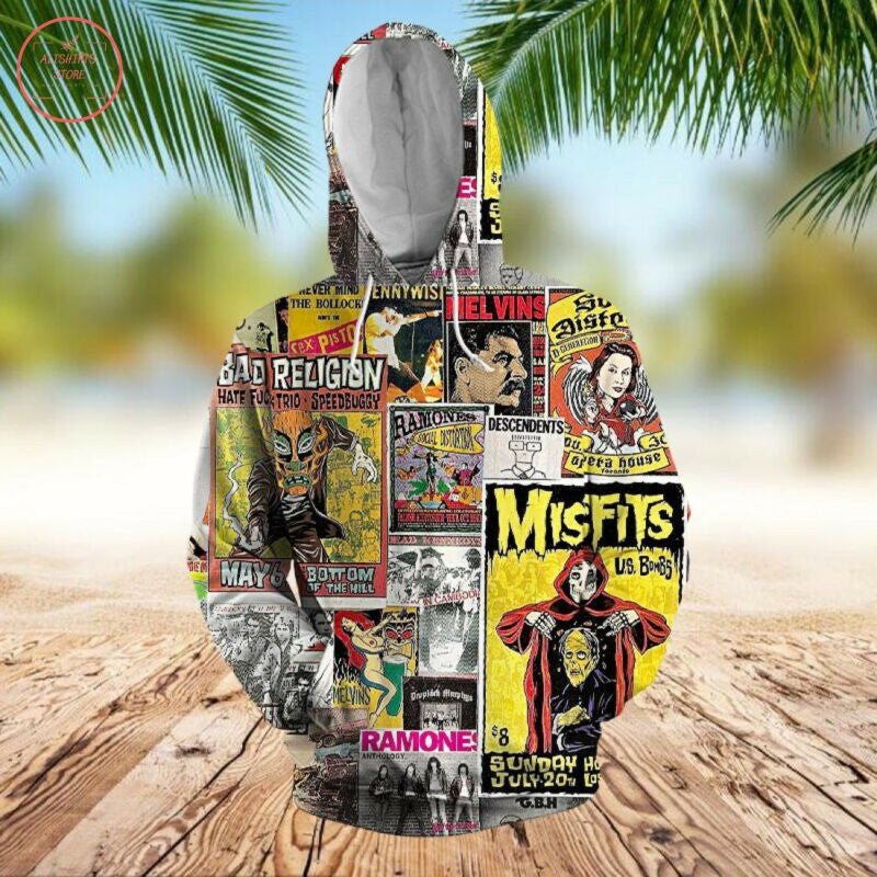 Punk Rock Collage 3d Hoodie Zip Hoodie