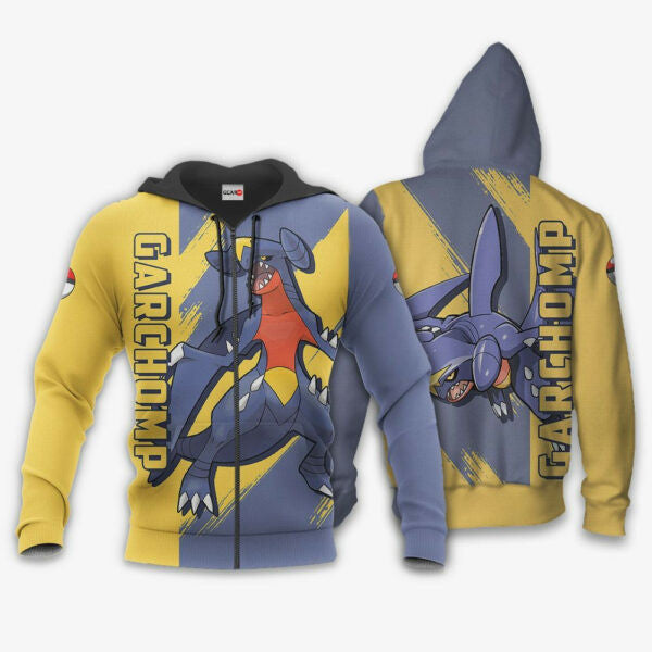 Garchomp Anime Pokemon Manga 1k823 Fan Gift Stylist Unisex Cartoon Graphic Outfits Aop 3d Hoodie Zip Hoodie 1610