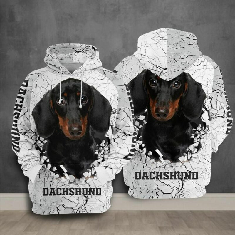 Dachshunds Dog 1 Over Print 3d Hoodie Zip Hoodie