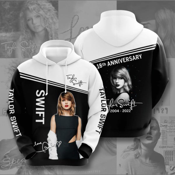 Taylor Swift 18 Anniversary 2004 2022 Fan Gift, Taylor Swift Aop Hoodie 2018
