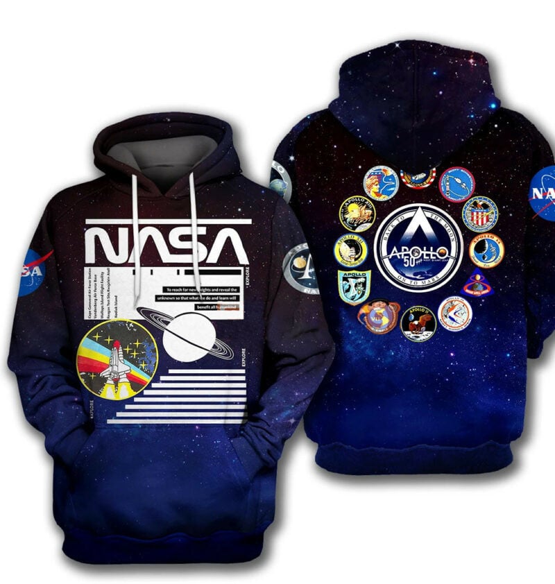 Nasa Hoodie National Space Apollo 3d Hoodie Zip Hoodie