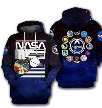 Nasa Hoodie National Space Apollo 3d Hoodie Zip Hoodie