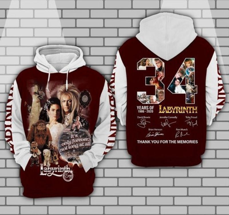 Labyrinth 34 Years Of 1986 2020 Thank You For Lover 3d Hoodie