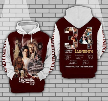 Labyrinth 34 Years Of 1986 2020 Thank You For Lover 3d Hoodie
