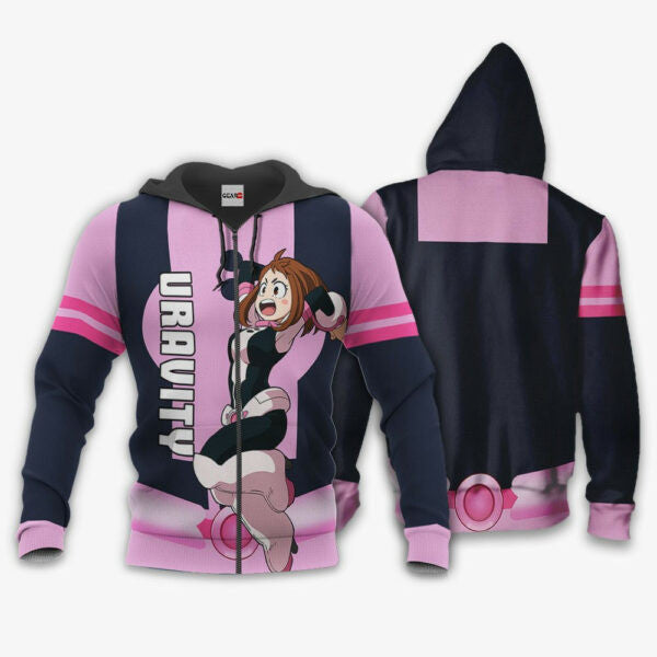 Ochako Uraraka Anime My Hero Academia Manga 2k4 Fan Gift Stylist Unisex Cartoon Graphic Outfits Aop 3d Hoodie Zip Hoodie 1825