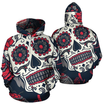 Day Of The Dead Over Print 3d Hoodie Zip Hoodie