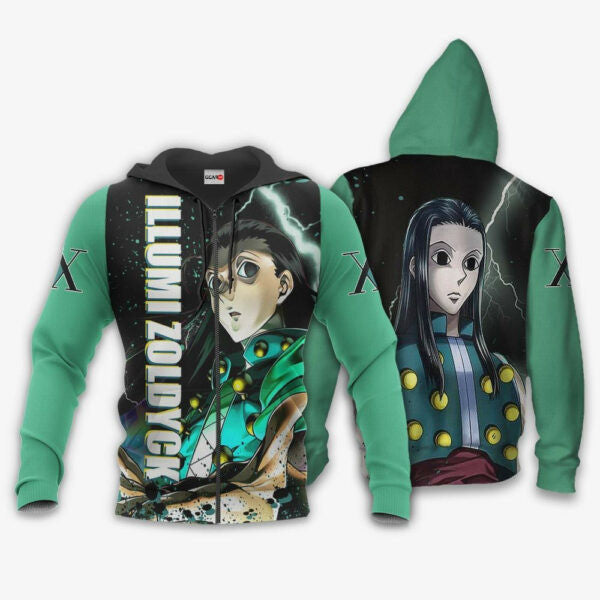 Illumi Zoldyck Hunter X Hunter Anime 3k69 Fan Gift Stylist Unisex Cartoon 3d Hoodie Zip Hoodie 517