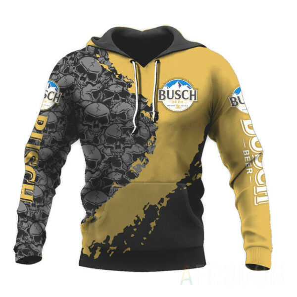 Skull Busch Beer Pullover And Zip Hoodie, Gift For Fan 3d All Over Print Shirt Hoodie 2314