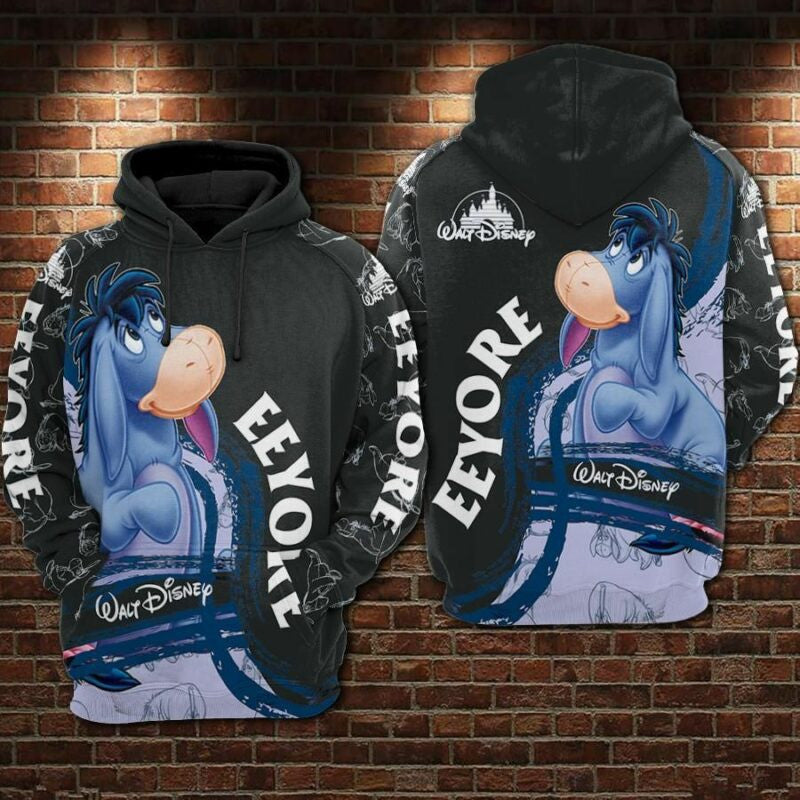 Eeyore Cartoon Winnie The Pooh Movie Disney 6 Over Print 3d Hoodie Zip Hoodie
