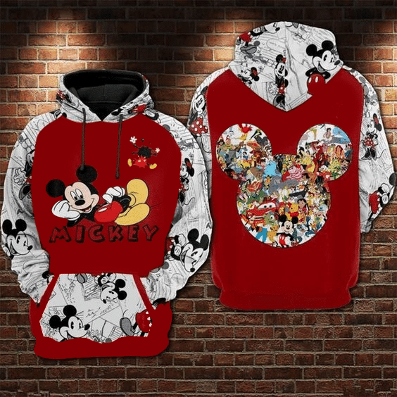 Funny Mickey Mouse Comics Disney 117 Fan Gift Stylist Unisex Cartoon Graphic Outfits Aop Hoodie 686