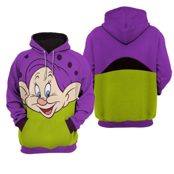 Giant Dopey Dwarf Head Disney Fan Gift, Stylist Unisex Cartoon Graphic Outfits Aop Hoodie 1065