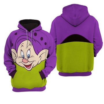 Giant Dopey Dwarf Head Disney Fan Gift, Stylist Unisex Cartoon Graphic Outfits Aop Hoodie 1065