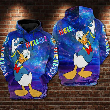 Donald Duck Over Print 3d Hoodie Zip Hoodie 50